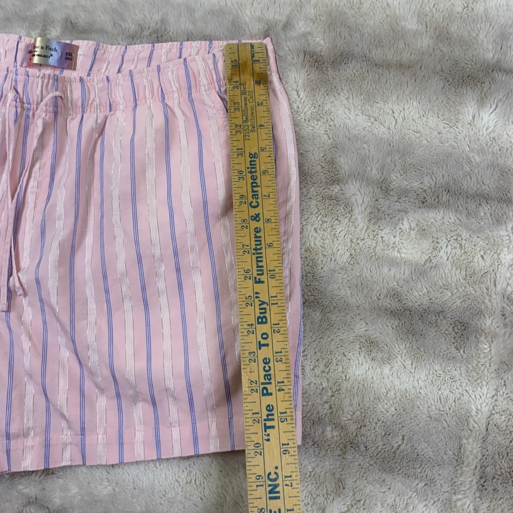 Abercrombie & Fitch Trevor Project Mens‎ XXL Pink Metallic Stripe Shorts Lounge - Picture 4 of 10